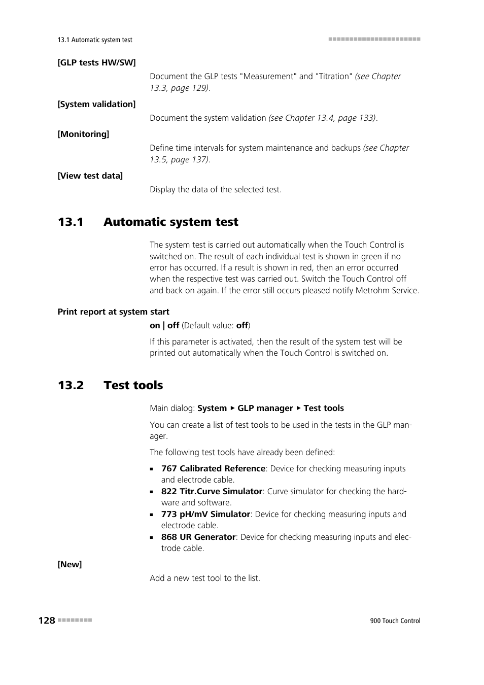 1 automatic system test, 2 test tools | Metrohm 900 Touch Control Manual User Manual | Page 144 / 541