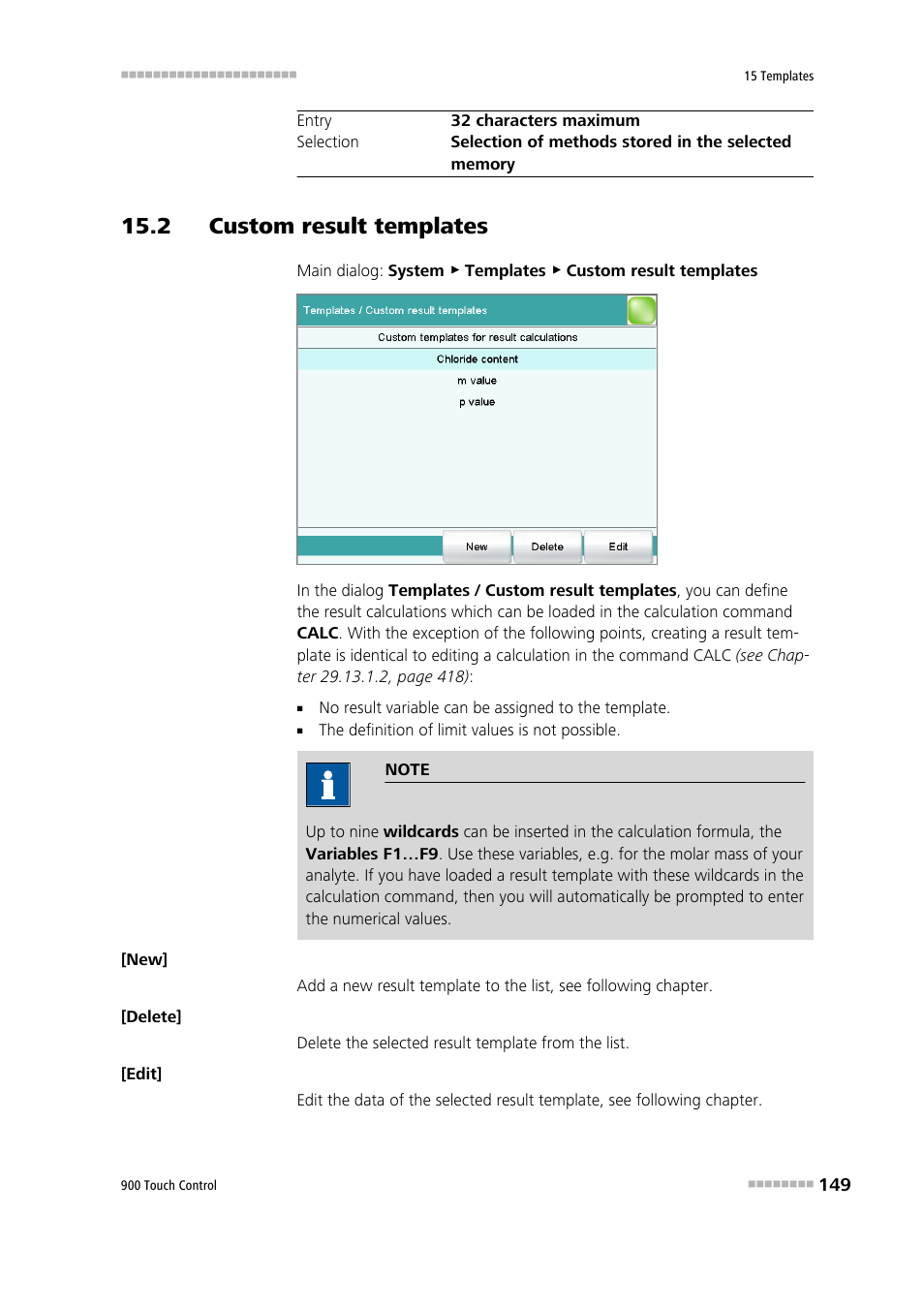2 custom result templates | Metrohm 900 Touch Control Manual User Manual | Page 165 / 541