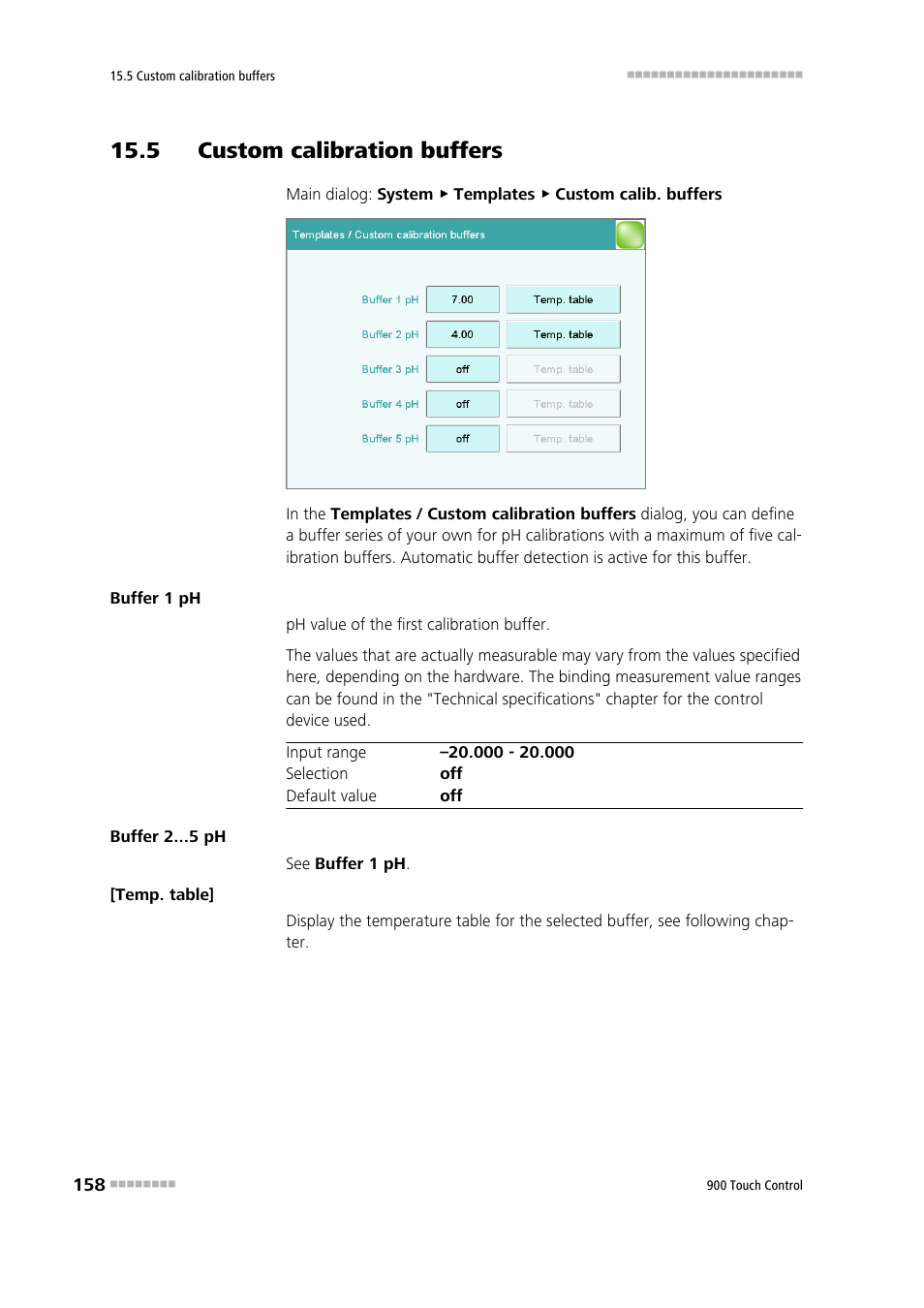 5 custom calibration buffers | Metrohm 900 Touch Control Manual User Manual | Page 174 / 541