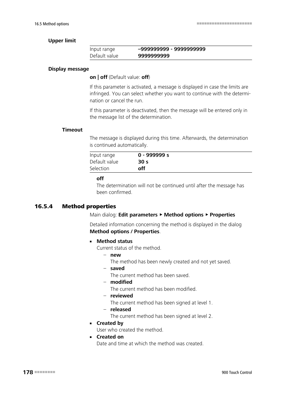 4 method properties, Method properties | Metrohm 900 Touch Control Manual User Manual | Page 194 / 541