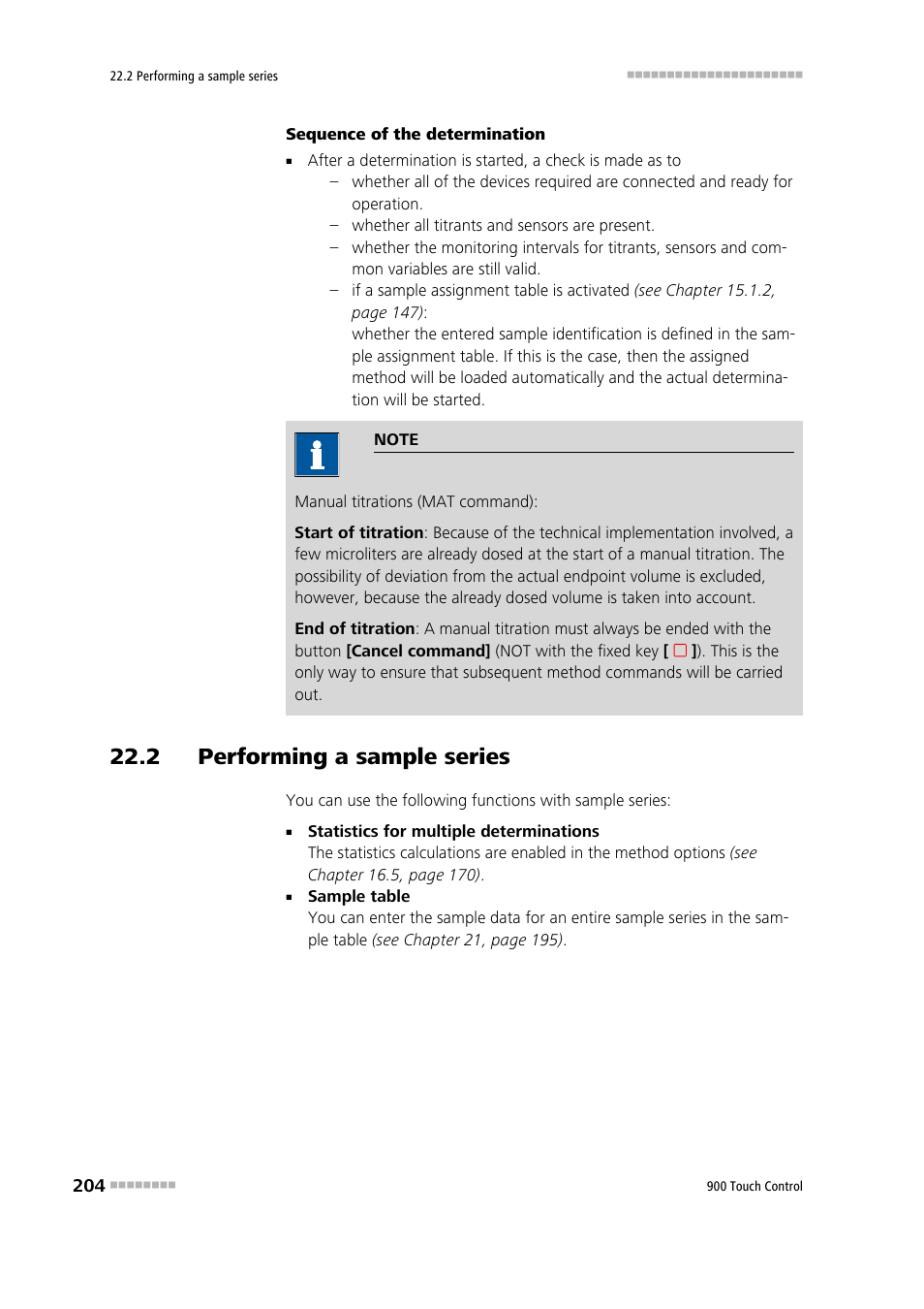 2 performing a sample series | Metrohm 900 Touch Control Manual User Manual | Page 220 / 541