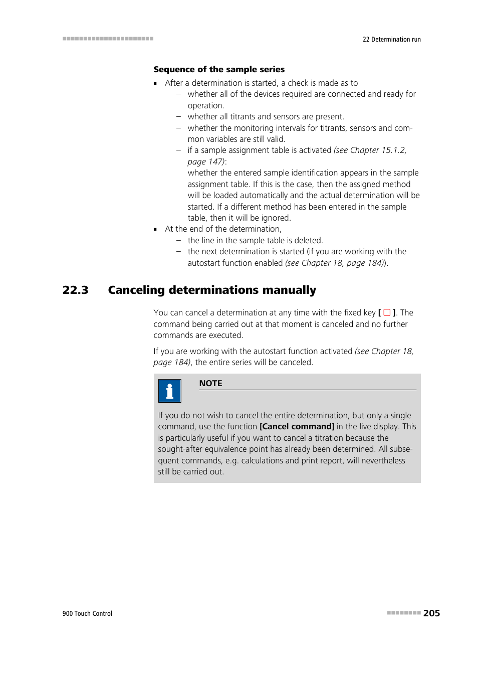 3 canceling determinations manually | Metrohm 900 Touch Control Manual User Manual | Page 221 / 541