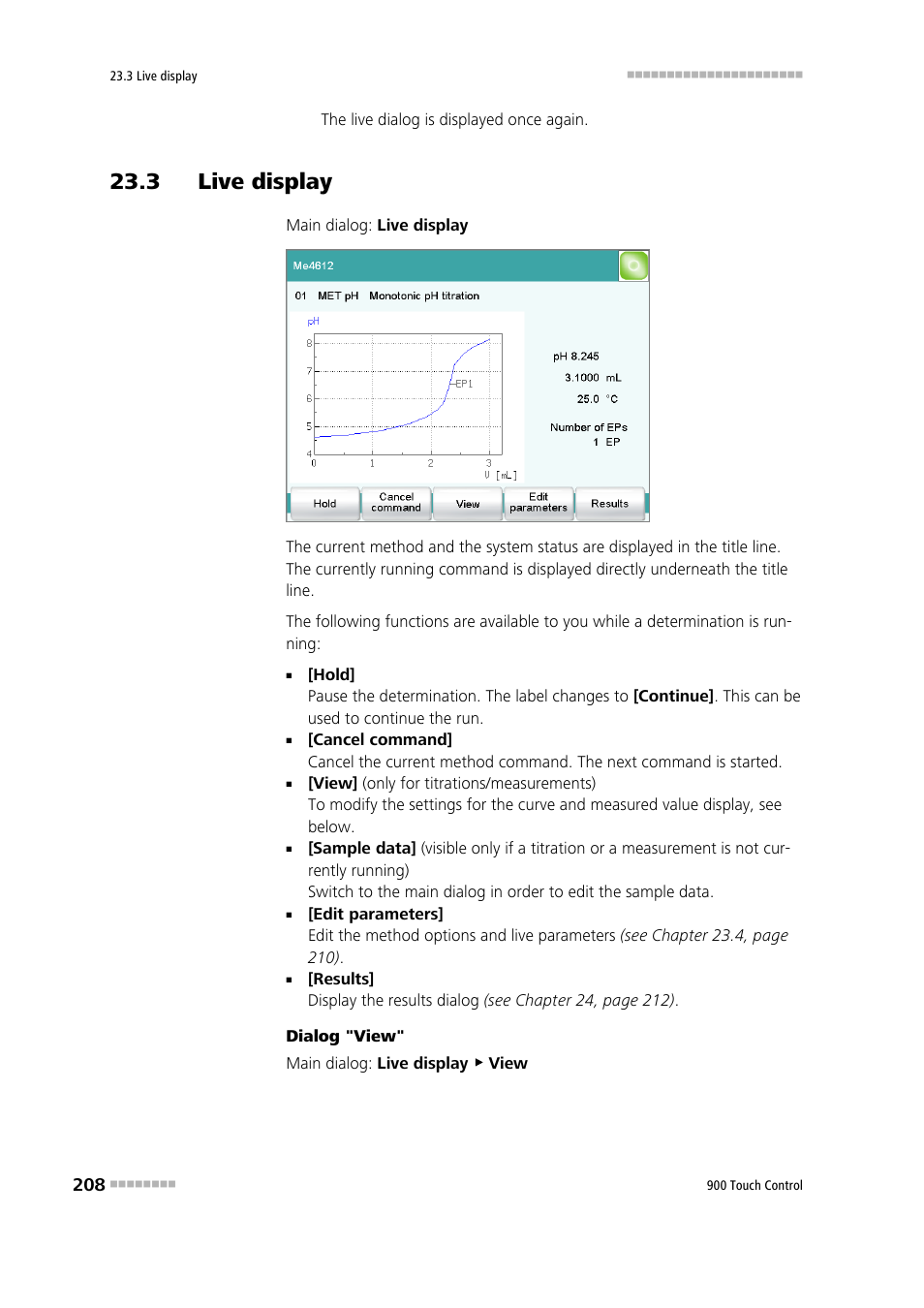 3 live display | Metrohm 900 Touch Control Manual User Manual | Page 224 / 541