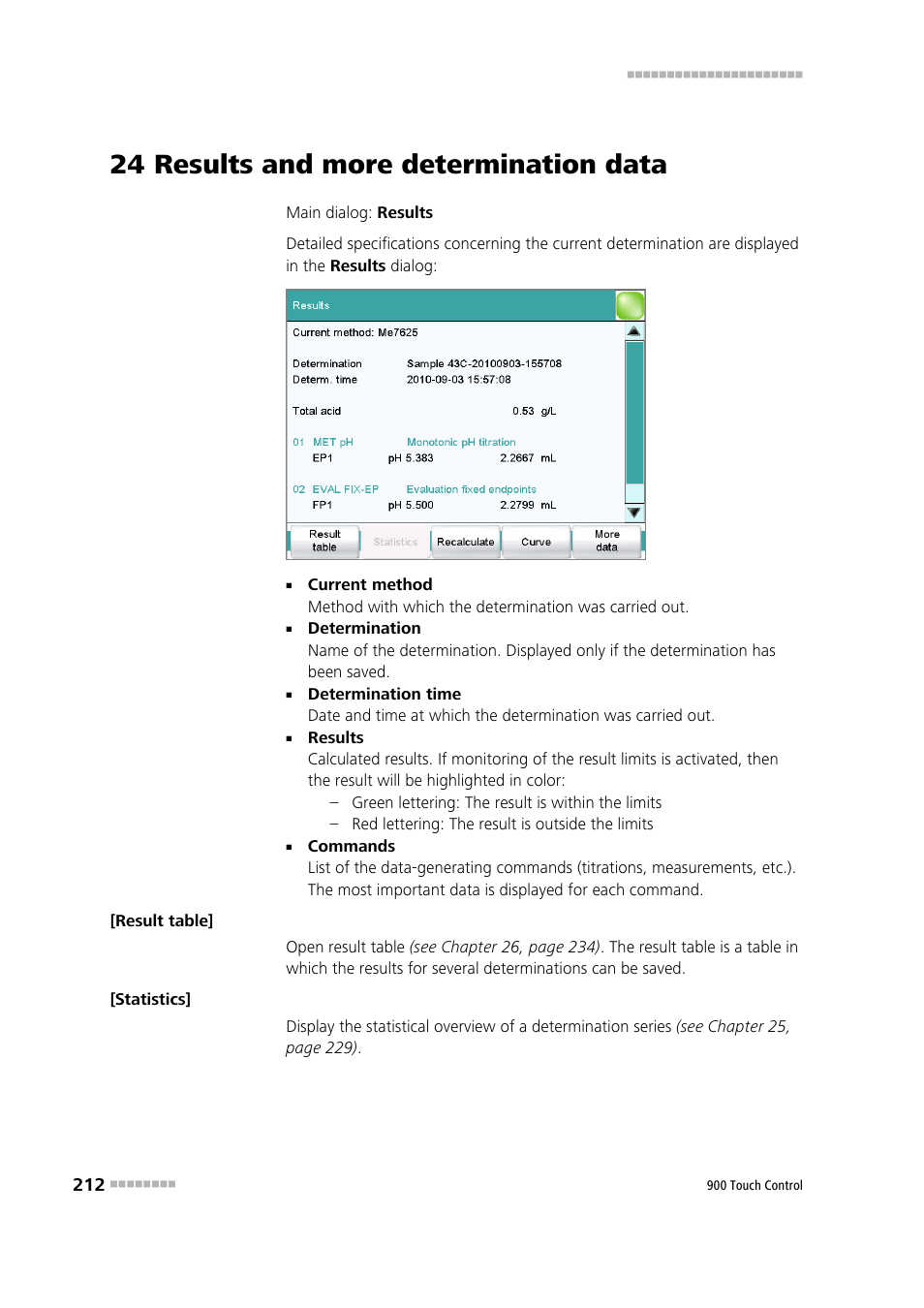 24 results and more determination data | Metrohm 900 Touch Control Manual User Manual | Page 228 / 541