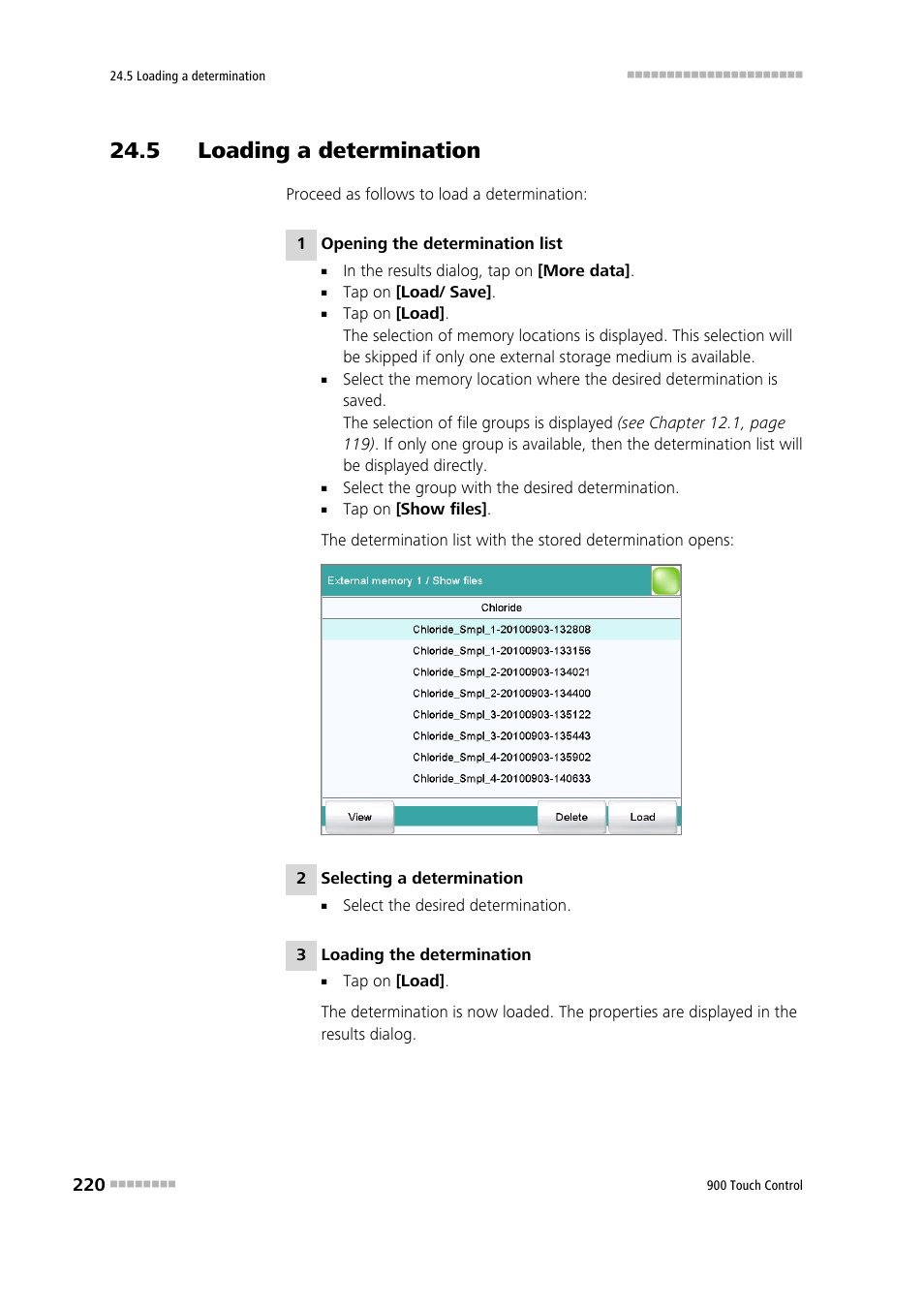 5 loading a determination | Metrohm 900 Touch Control Manual User Manual | Page 236 / 541