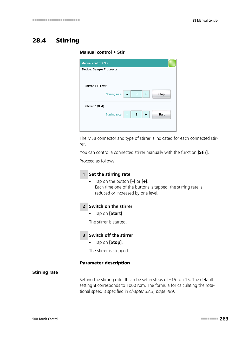 4 stirring | Metrohm 900 Touch Control Manual User Manual | Page 279 / 541