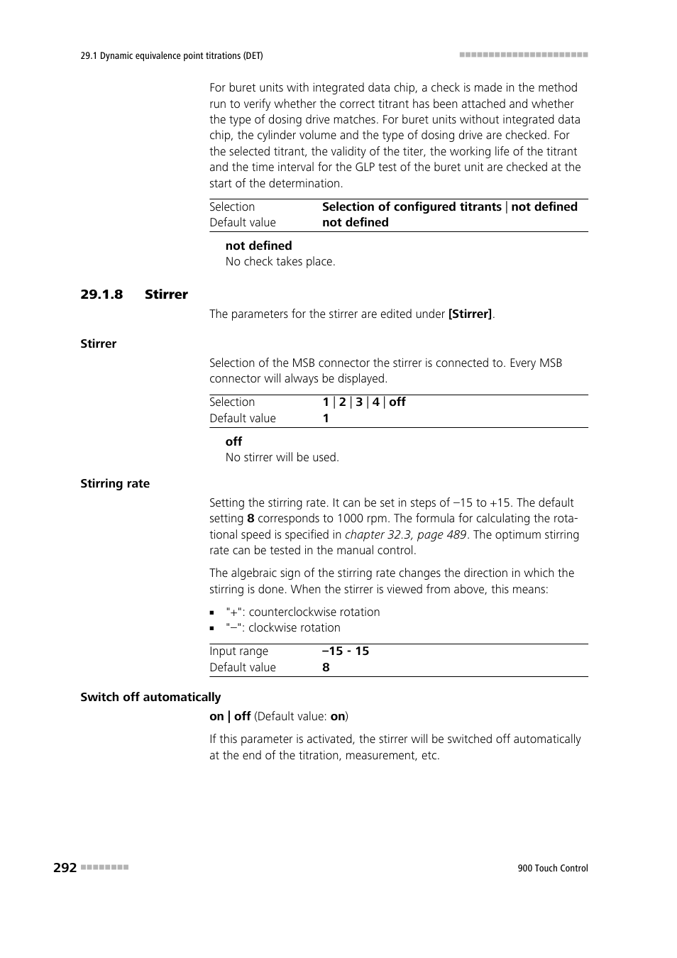 8 stirrer, Stirrer | Metrohm 900 Touch Control Manual User Manual | Page 308 / 541