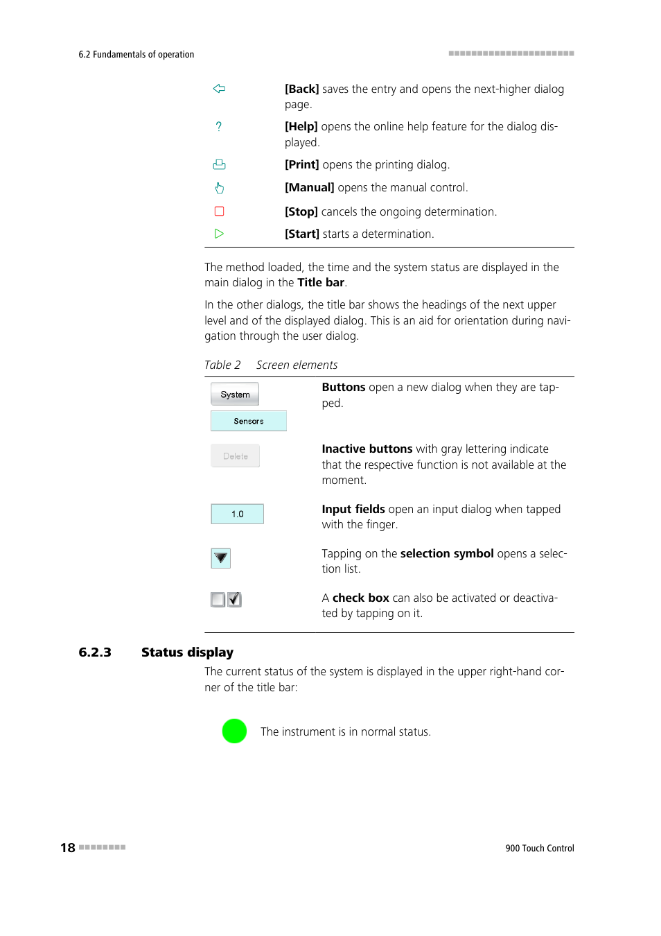 3 status display, Status display | Metrohm 900 Touch Control Manual User Manual | Page 34 / 541