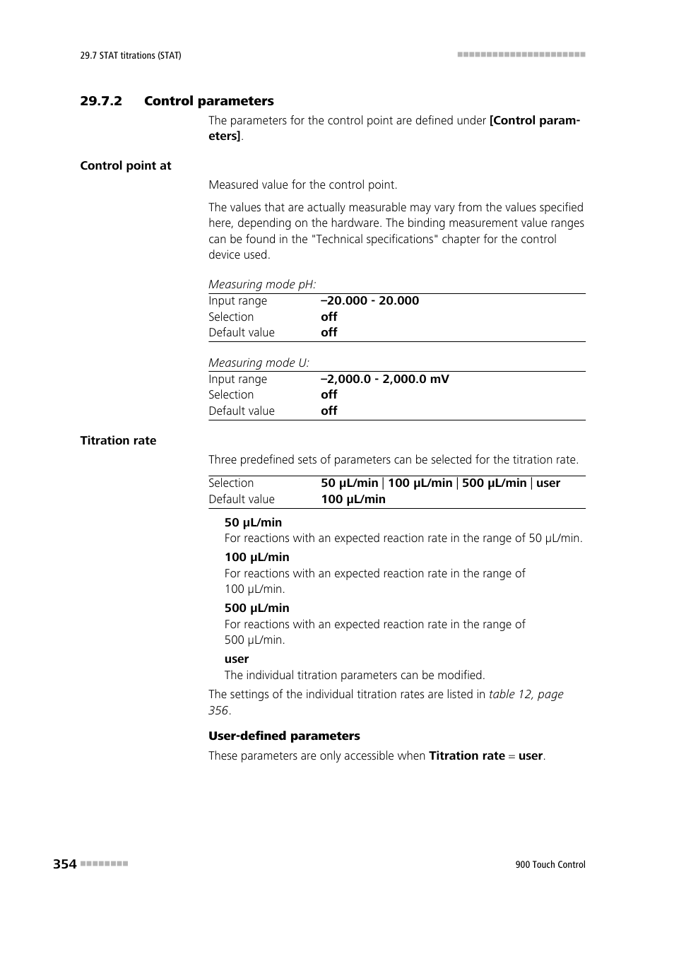 2 control parameters, Control parameters | Metrohm 900 Touch Control Manual User Manual | Page 370 / 541