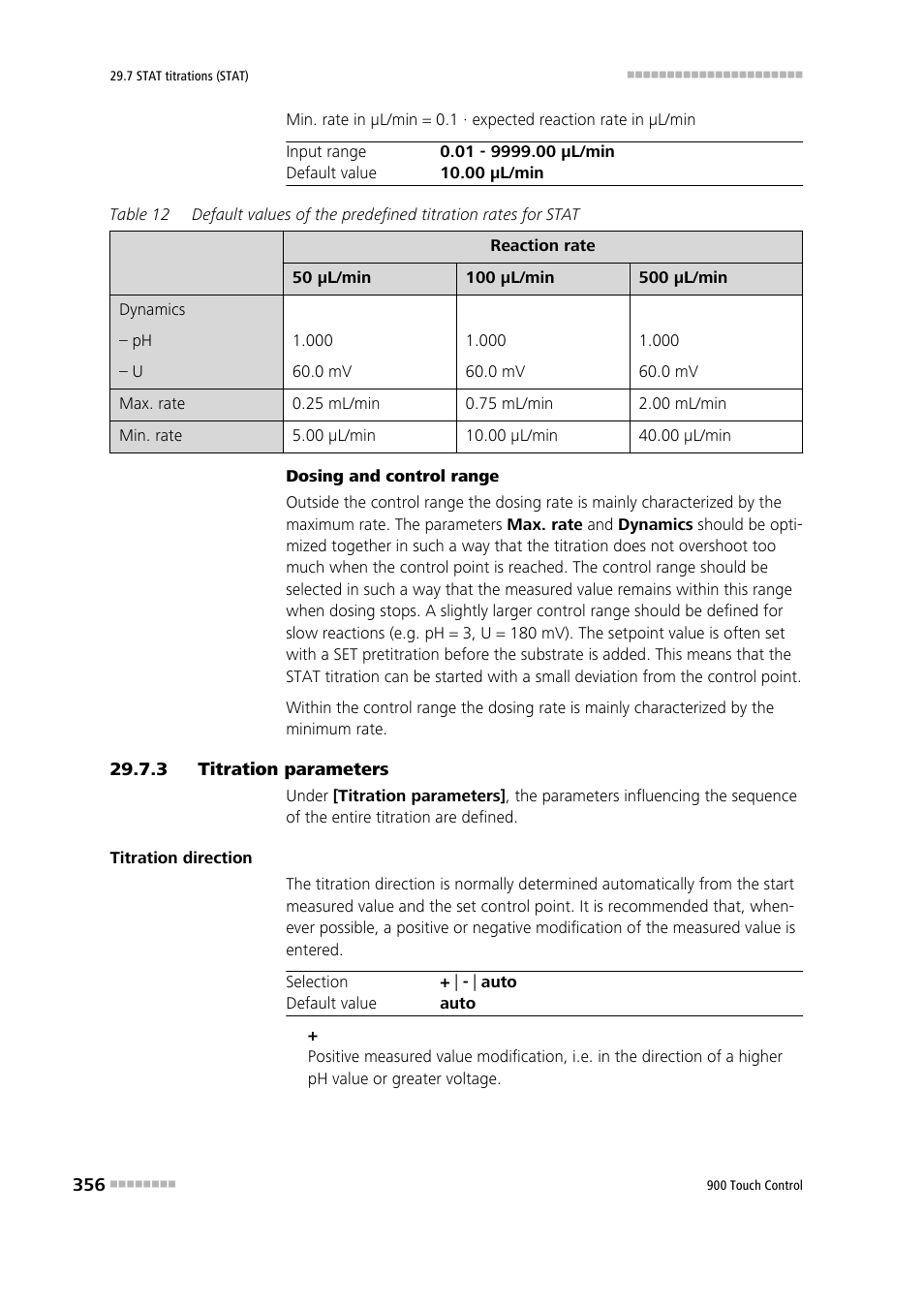 3 titration parameters, Titration parameters | Metrohm 900 Touch Control Manual User Manual | Page 372 / 541