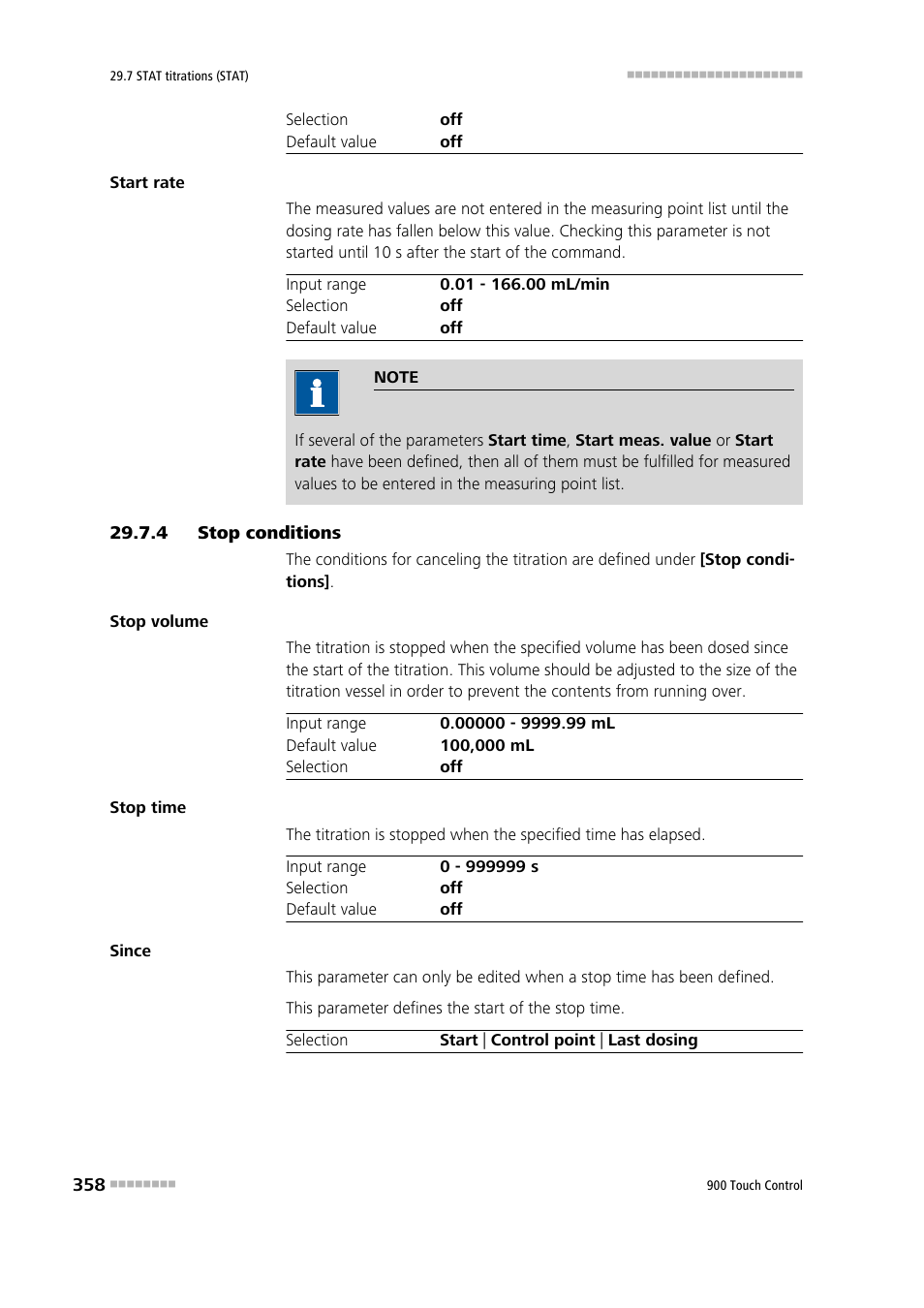 4 stop conditions, Stop conditions | Metrohm 900 Touch Control Manual User Manual | Page 374 / 541