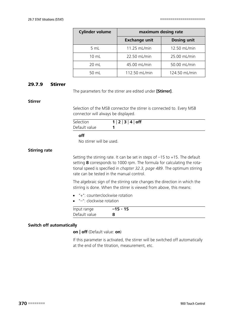 9 stirrer, Stirrer | Metrohm 900 Touch Control Manual User Manual | Page 386 / 541