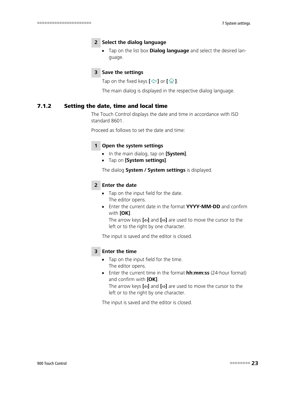 2 setting the date, time and local time, Setting the date, time and local time | Metrohm 900 Touch Control Manual User Manual | Page 39 / 541