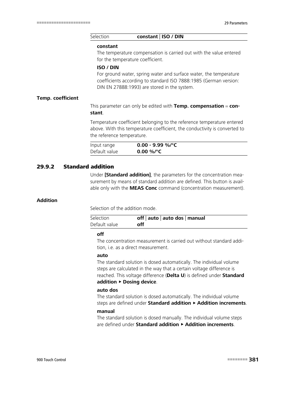 2 standard addition, Standard addition | Metrohm 900 Touch Control Manual User Manual | Page 397 / 541