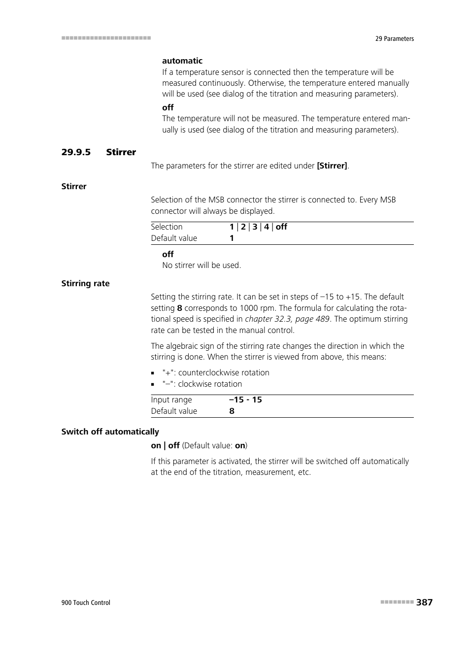 5 stirrer, Stirrer | Metrohm 900 Touch Control Manual User Manual | Page 403 / 541