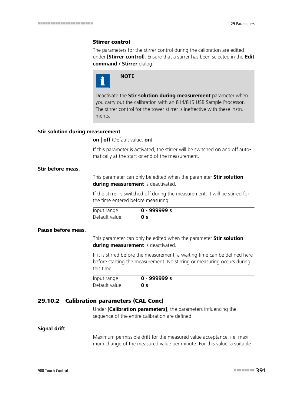 2 calibration parameters (cal conc) | Metrohm 900 Touch Control Manual User Manual | Page 407 / 541