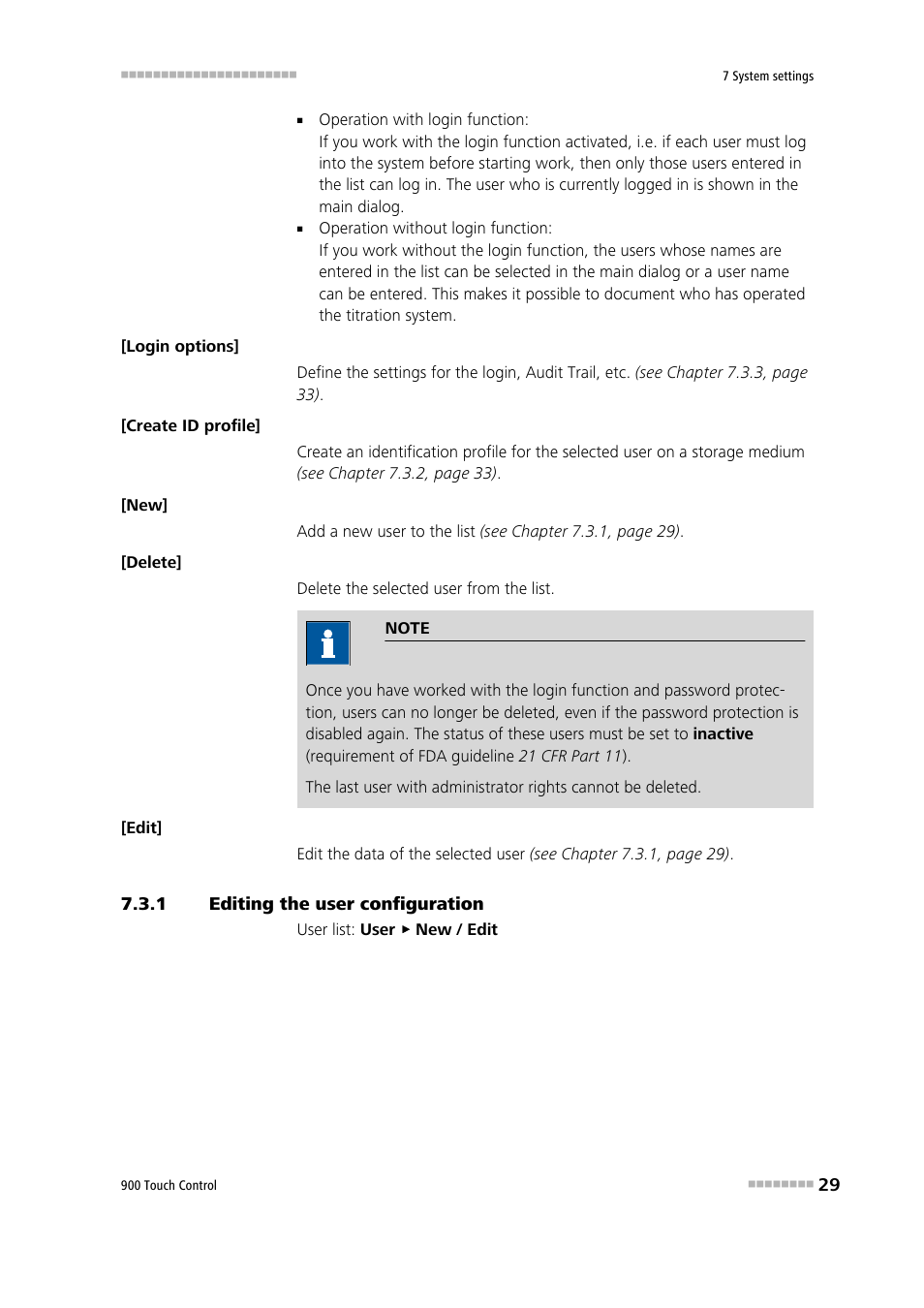 1 editing the user configuration, Editing the user configuration | Metrohm 900 Touch Control Manual User Manual | Page 45 / 541