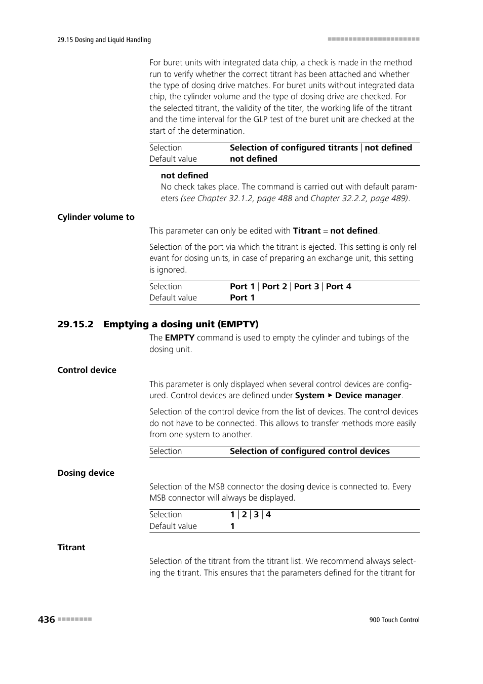 2 emptying a dosing unit (empty) | Metrohm 900 Touch Control Manual User Manual | Page 452 / 541