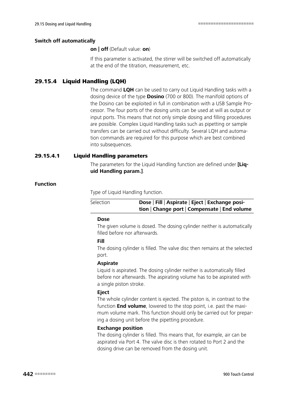 4 liquid handling (lqh), 1 liquid handling parameters | Metrohm 900 Touch Control Manual User Manual | Page 458 / 541