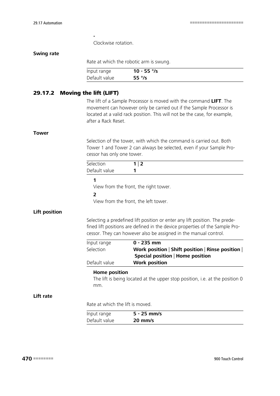 2 moving the lift (lift) | Metrohm 900 Touch Control Manual User Manual | Page 486 / 541