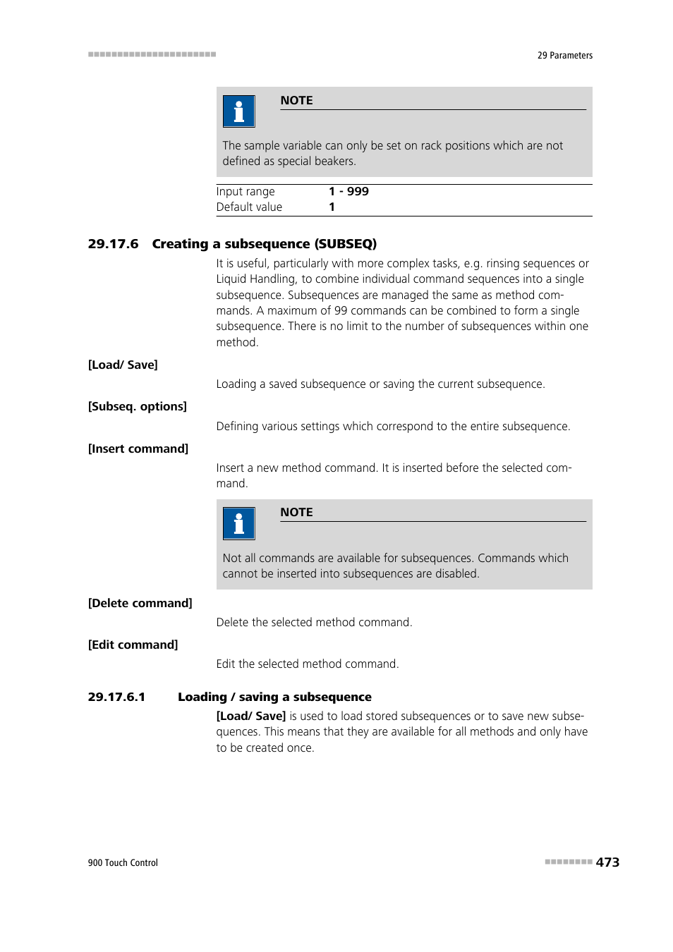 6 creating a subsequence (subseq), 1 loading / saving a subsequence | Metrohm 900 Touch Control Manual User Manual | Page 489 / 541