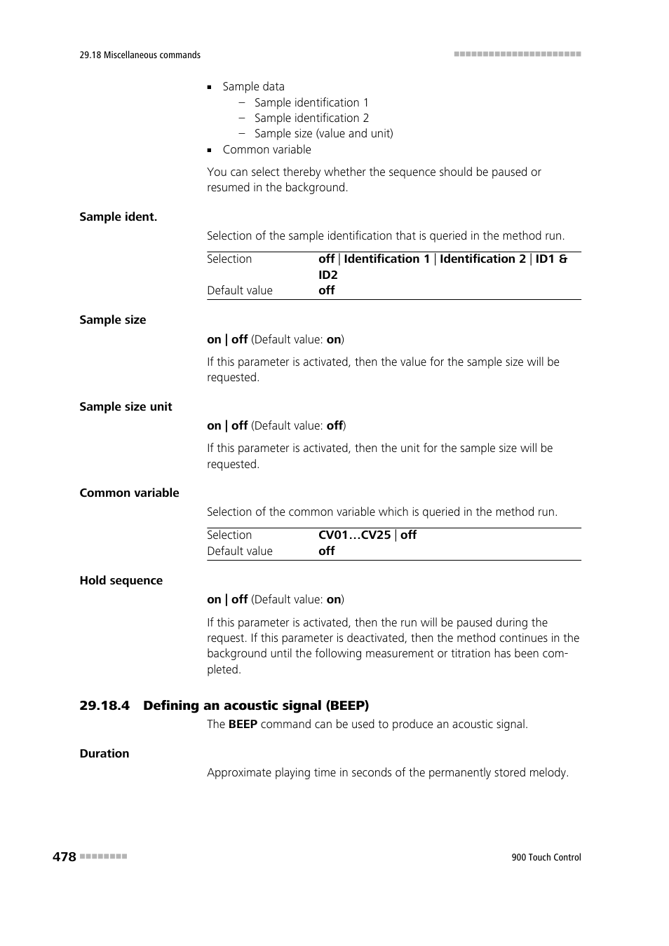 4 defining an acoustic signal (beep) | Metrohm 900 Touch Control Manual User Manual | Page 494 / 541