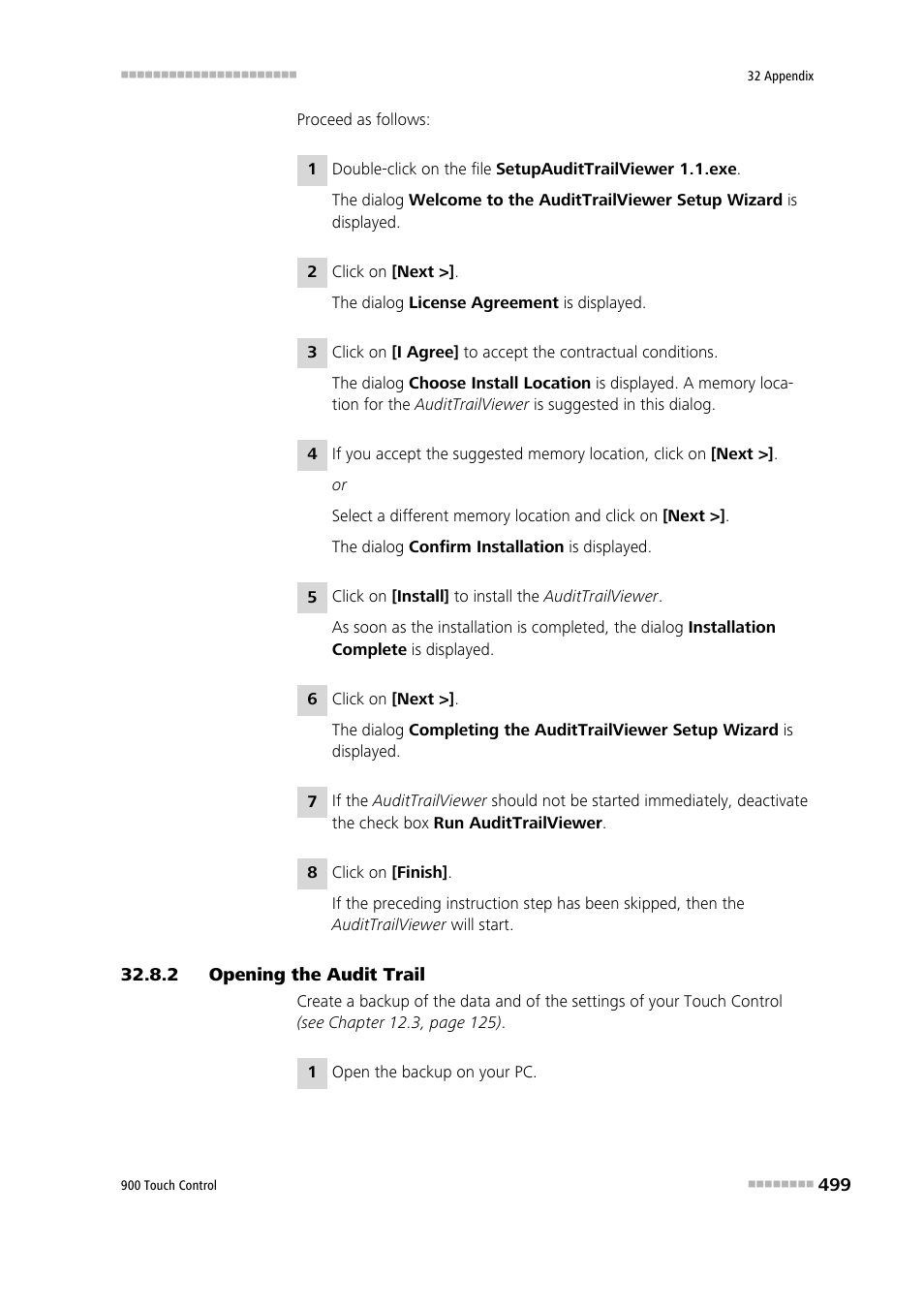 2 opening the audit trail, Opening the audit trail | Metrohm 900 Touch Control Manual User Manual | Page 515 / 541