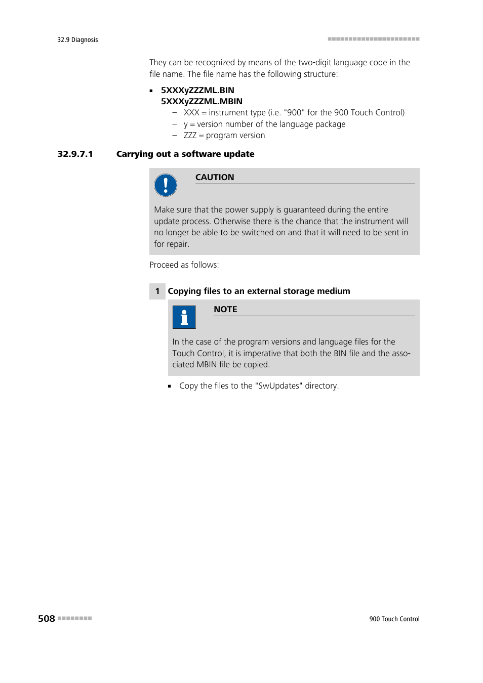 1 carrying out a software update | Metrohm 900 Touch Control Manual User Manual | Page 524 / 541