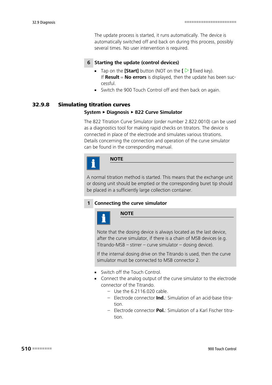 8 simulating titration curves, Simulating titration curves | Metrohm 900 Touch Control Manual User Manual | Page 526 / 541