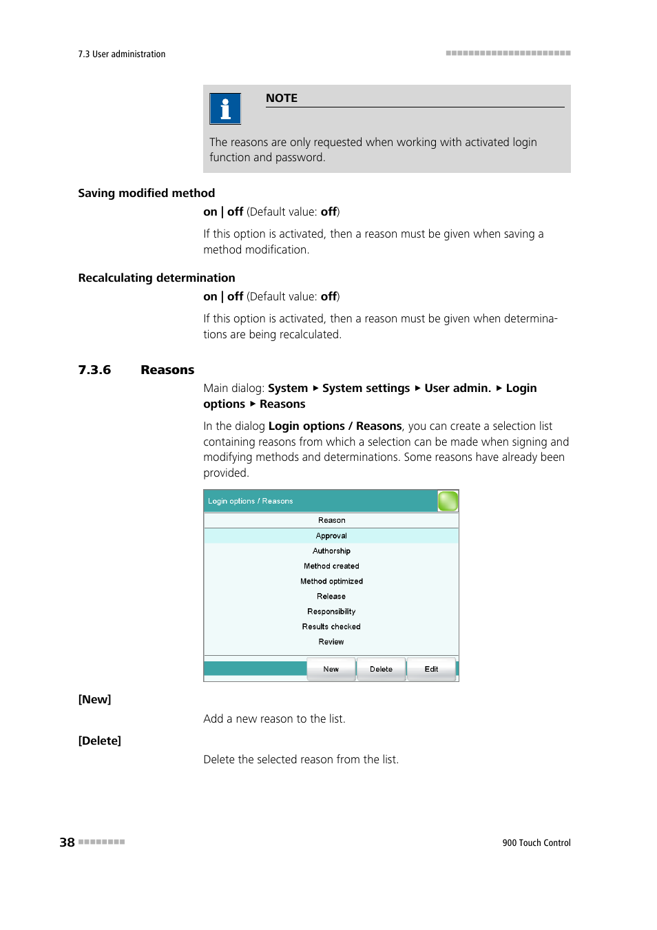 6 reasons, Reasons | Metrohm 900 Touch Control Manual User Manual | Page 54 / 541