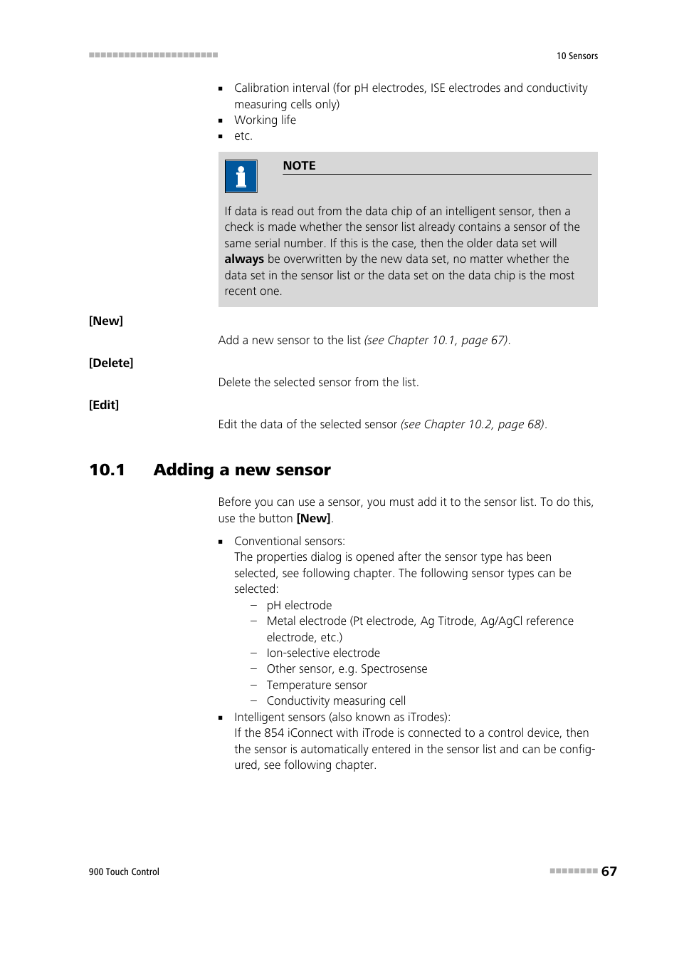 1 adding a new sensor | Metrohm 900 Touch Control Manual User Manual | Page 83 / 541