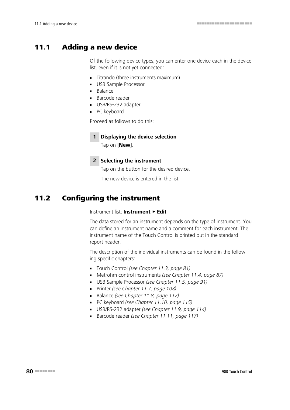 1 adding a new device, 2 configuring the instrument | Metrohm 900 Touch Control Manual User Manual | Page 96 / 541