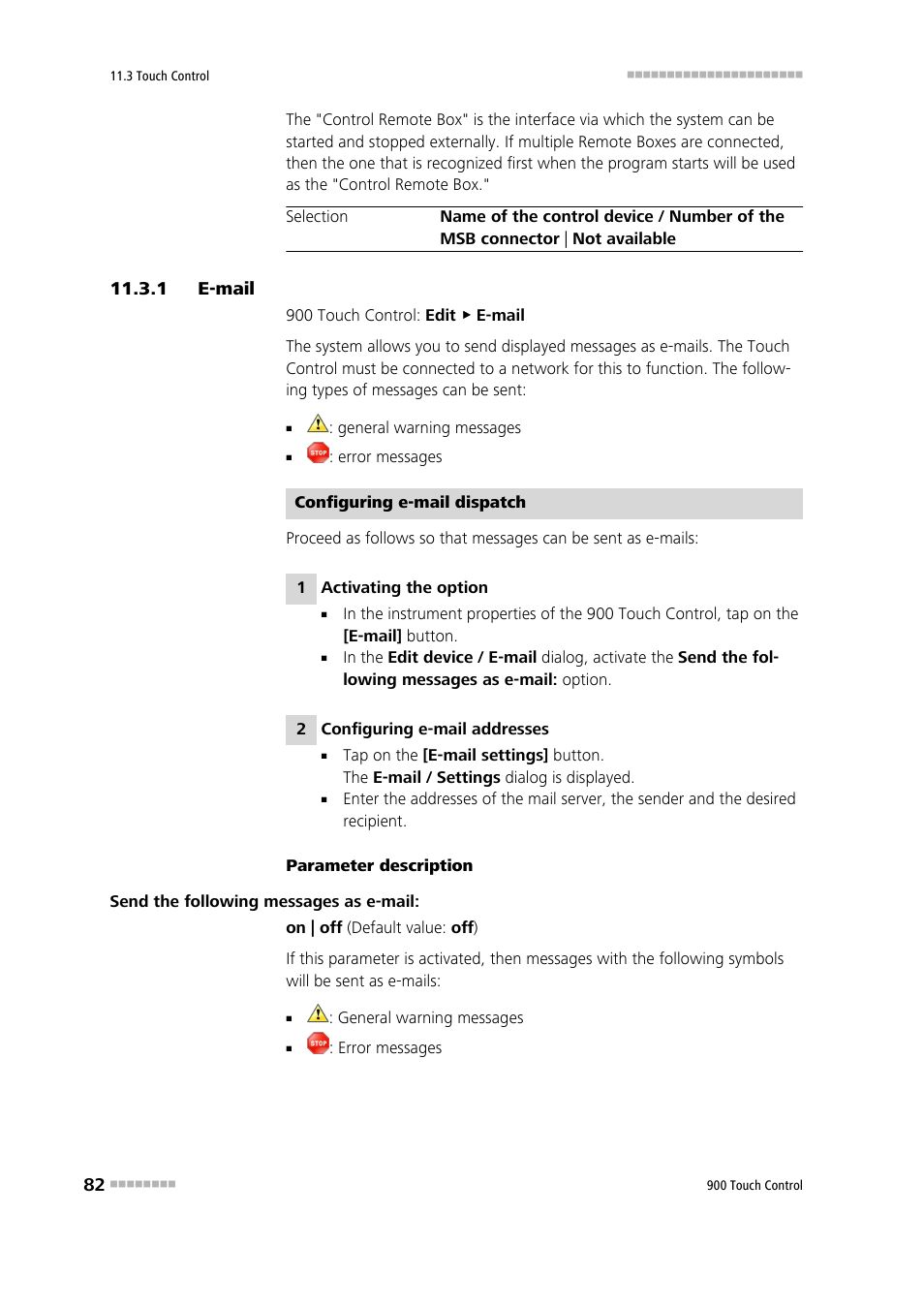 1 e-mail, E-mail | Metrohm 900 Touch Control Manual User Manual | Page 98 / 541