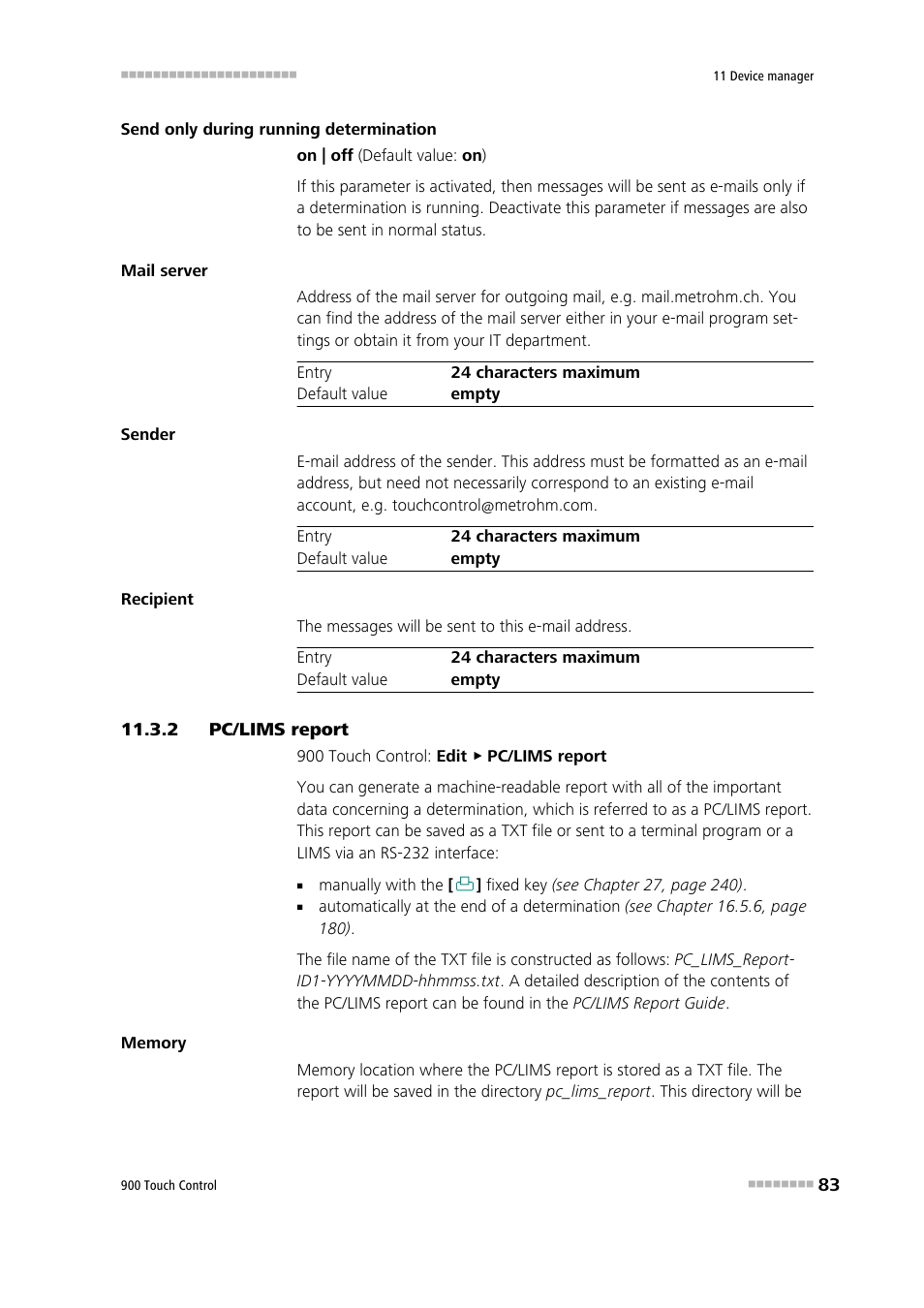 2 pc/lims report, Pc/lims report | Metrohm 900 Touch Control Manual User Manual | Page 99 / 541
