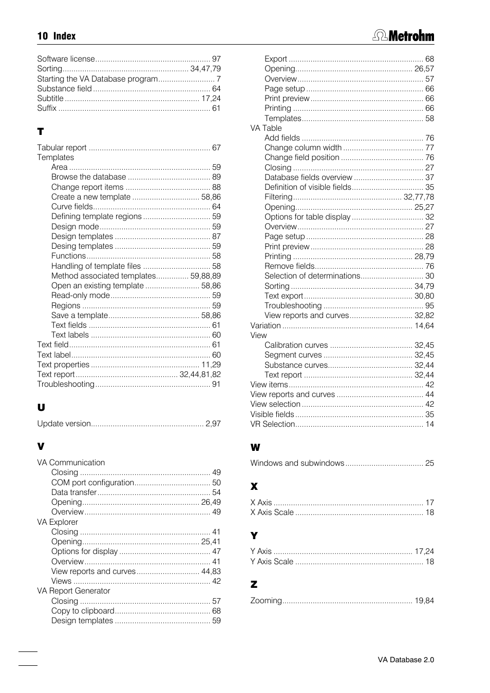 Metrohm 746 VA Trace Analyzer User Manual | Page 107 / 107