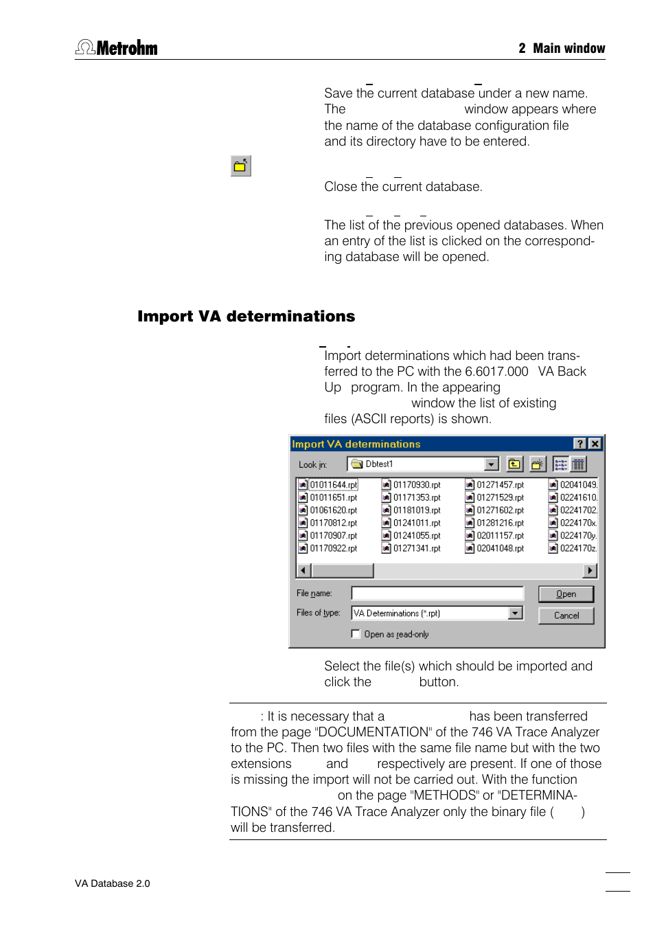 Import va determinations | Metrohm 746 VA Trace Analyzer User Manual | Page 16 / 107