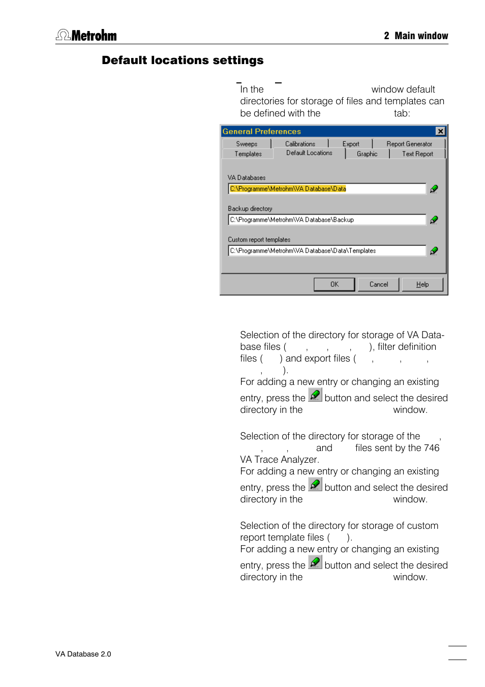 Default locations settings | Metrohm 746 VA Trace Analyzer User Manual | Page 30 / 107