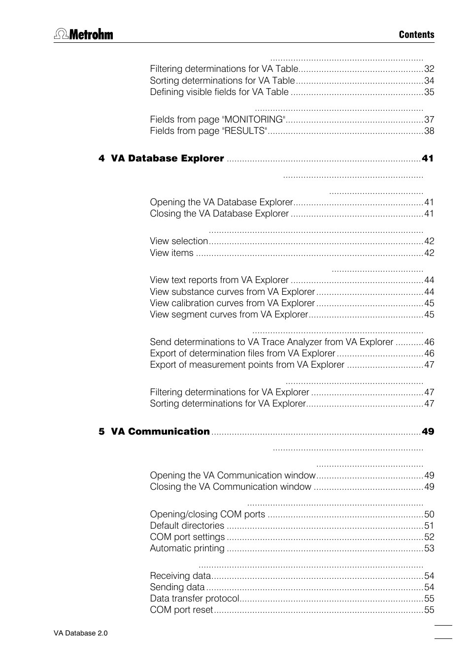 Metrohm 746 VA Trace Analyzer User Manual | Page 4 / 107
