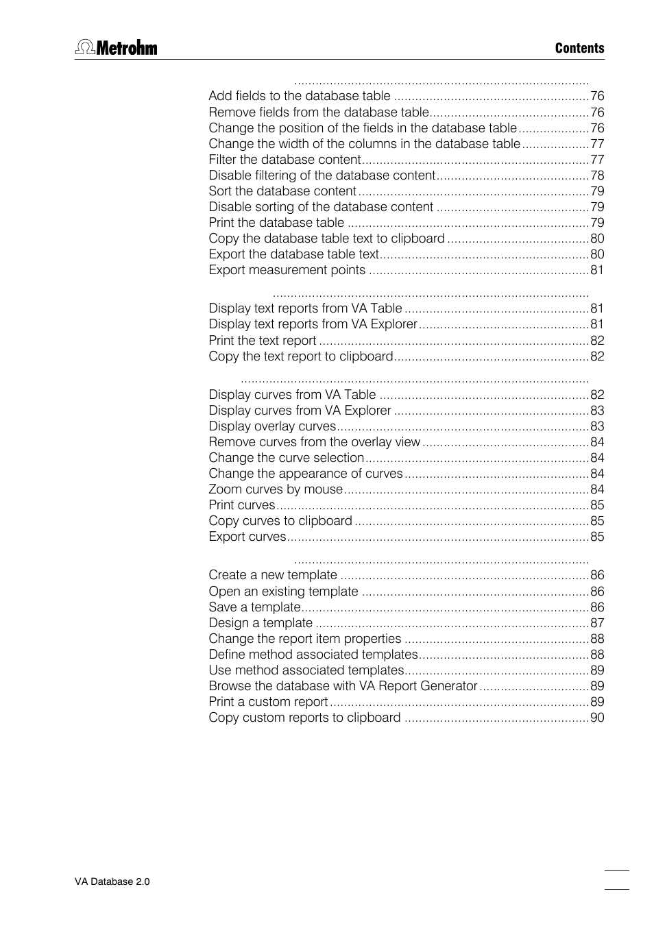 Metrohm 746 VA Trace Analyzer User Manual | Page 6 / 107