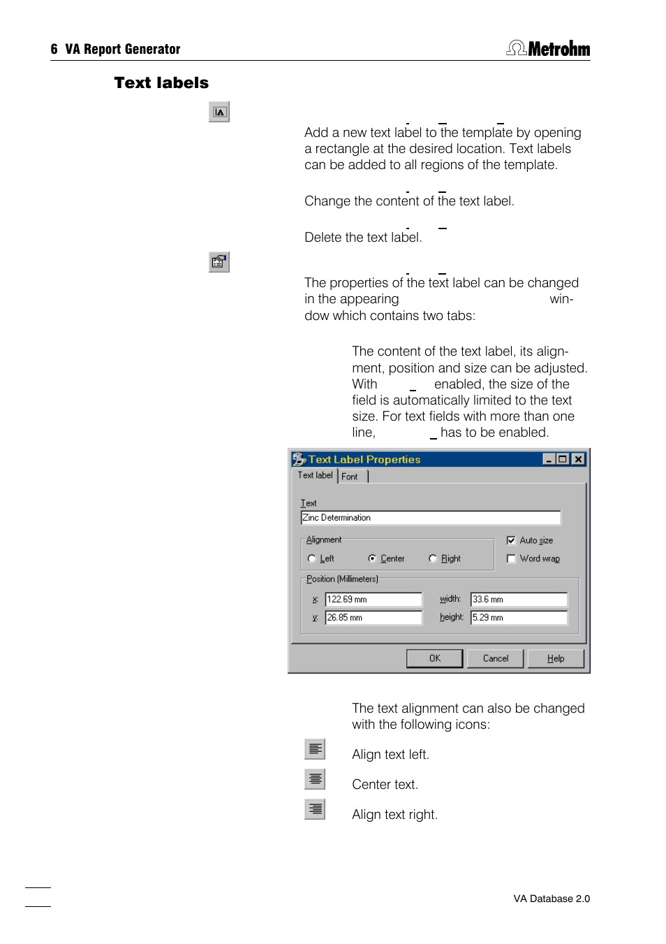 Text labels | Metrohm 746 VA Trace Analyzer User Manual | Page 67 / 107