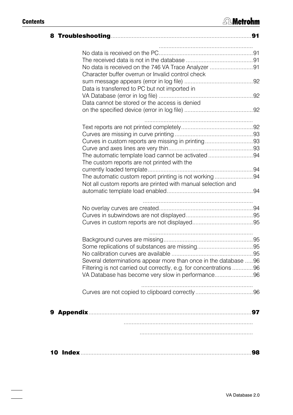 Metrohm 746 VA Trace Analyzer User Manual | Page 7 / 107