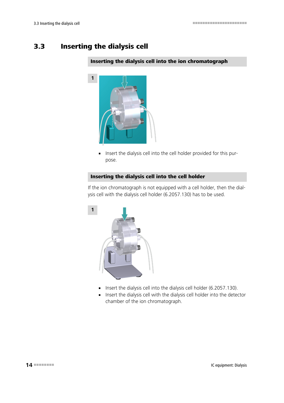3 inserting the dialysis cell, Inserting the dialysis cell | Metrohm Inline Dialysis User Manual | Page 20 / 30