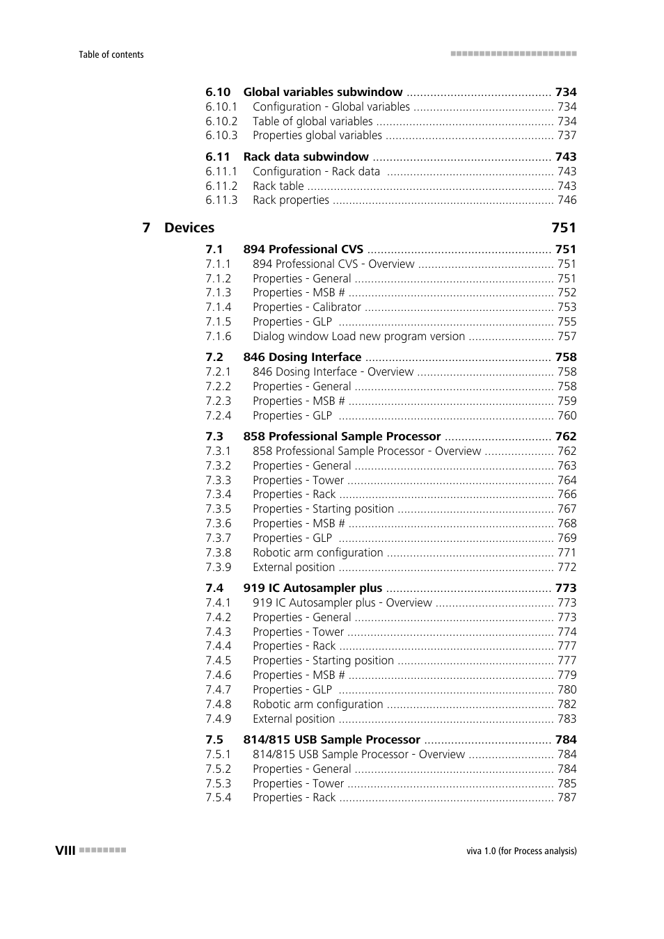 Metrohm viva 1.0 (process analysis) User Manual | Page 10 / 990