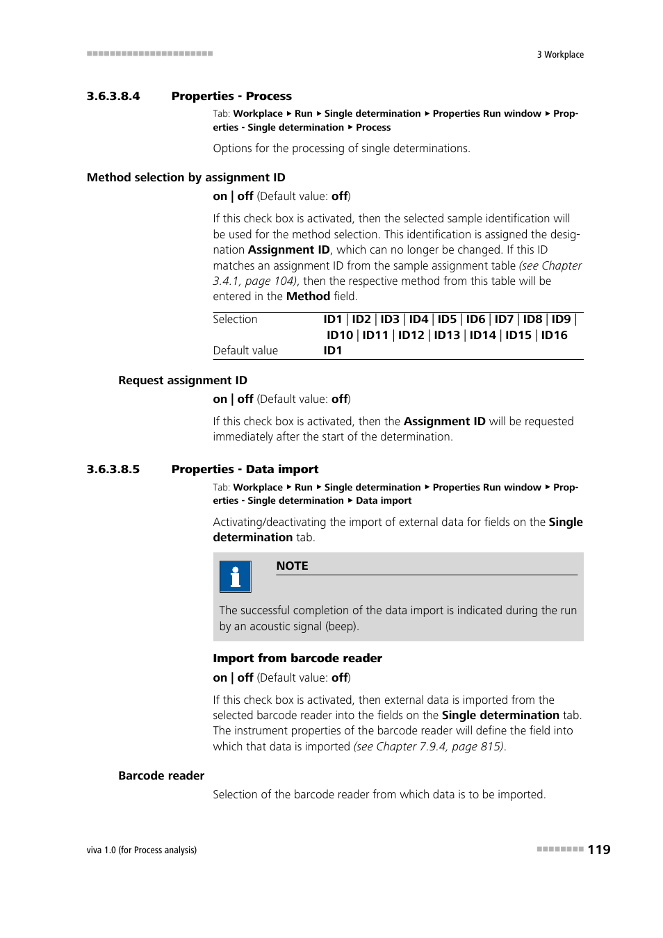 4 properties - process, 5 properties - data import, Process | Data import | Metrohm viva 1.0 (process analysis) User Manual | Page 131 / 990