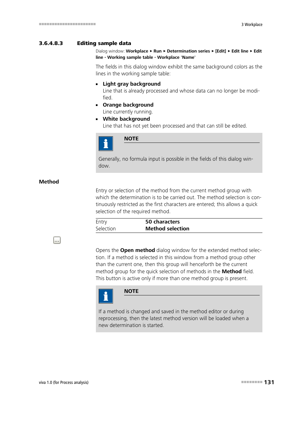 3 editing sample data, Entering sample data | Metrohm viva 1.0 (process analysis) User Manual | Page 143 / 990