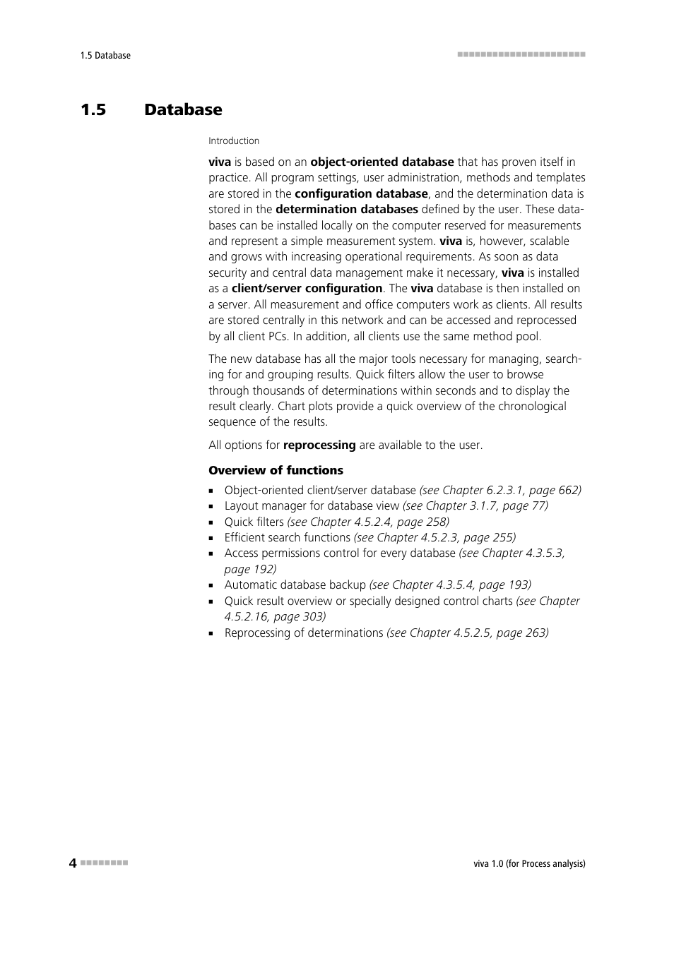 5 database, Database | Metrohm viva 1.0 (process analysis) User Manual | Page 16 / 990