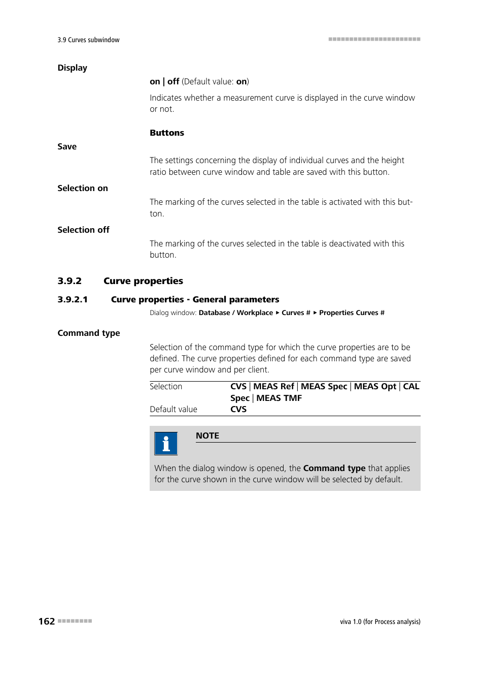 2 curve properties, 1 curve properties - general parameters, Curve properties | Metrohm viva 1.0 (process analysis) User Manual | Page 174 / 990