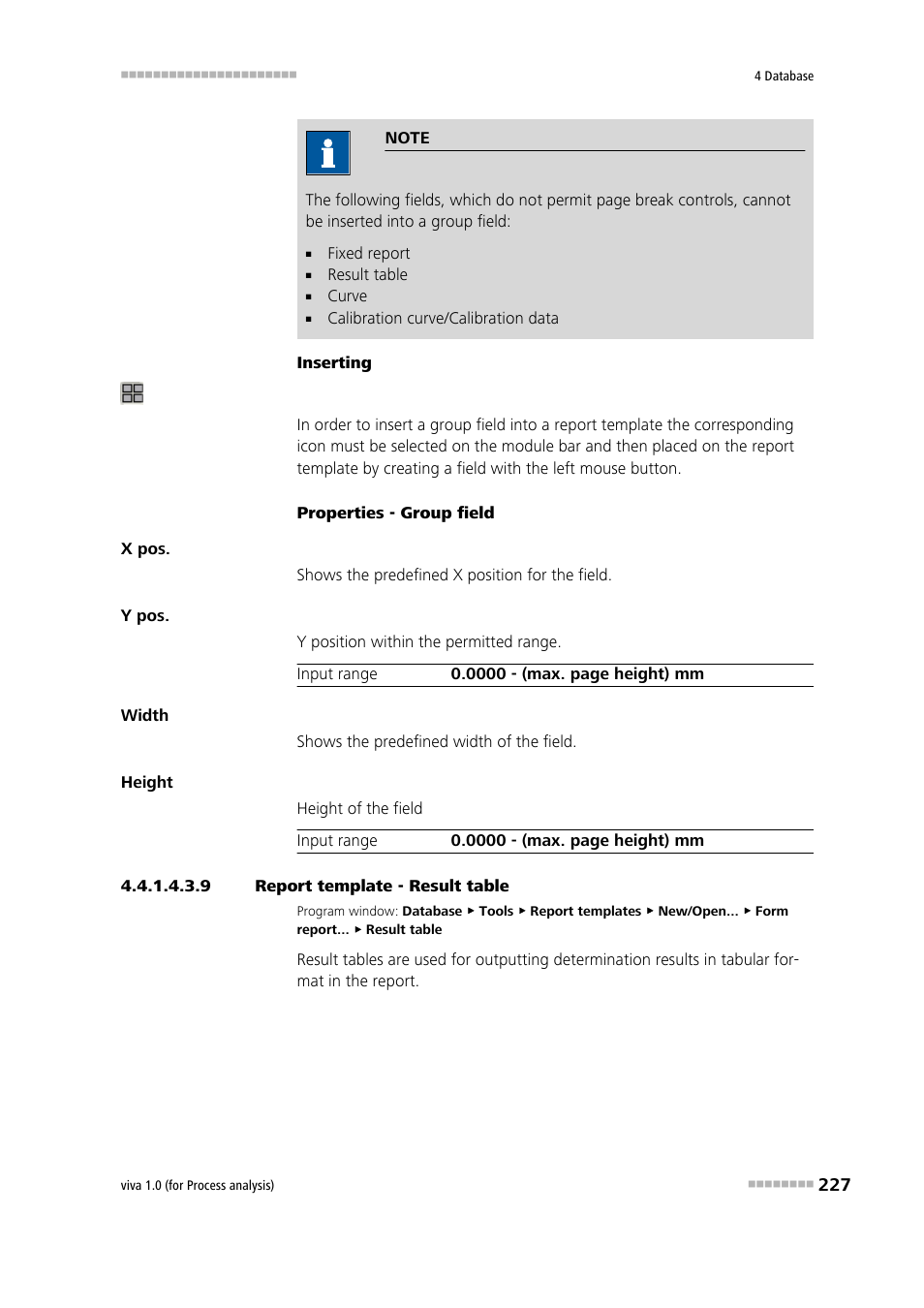 9 report template - result table, Result table | Metrohm viva 1.0 (process analysis) User Manual | Page 239 / 990