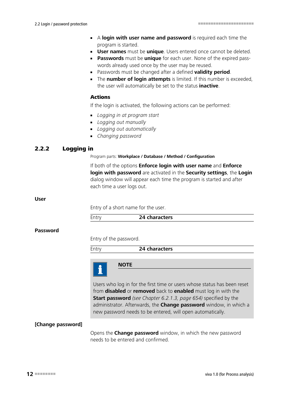 2 logging in, Logging in | Metrohm viva 1.0 (process analysis) User Manual | Page 24 / 990