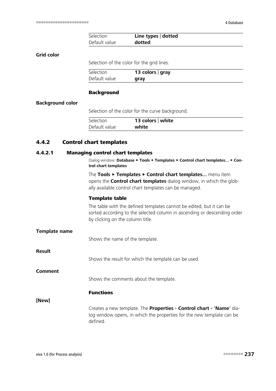 2 control chart templates, 1 managing control chart templates, Control chart templates | Metrohm viva 1.0 (process analysis) User Manual | Page 249 / 990